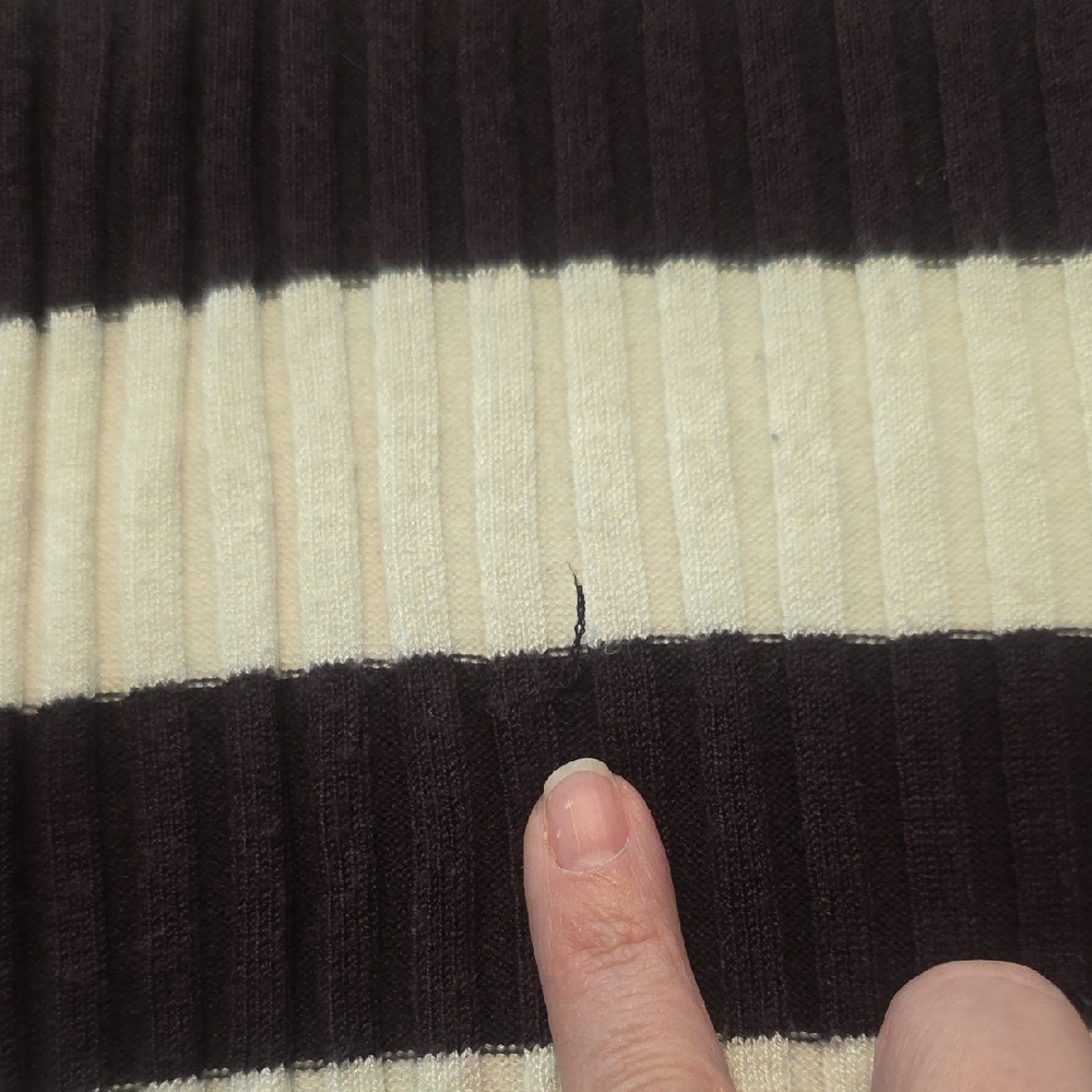 Energie V-Neck Sweater - Cream and Brown - Picture 2 of 3